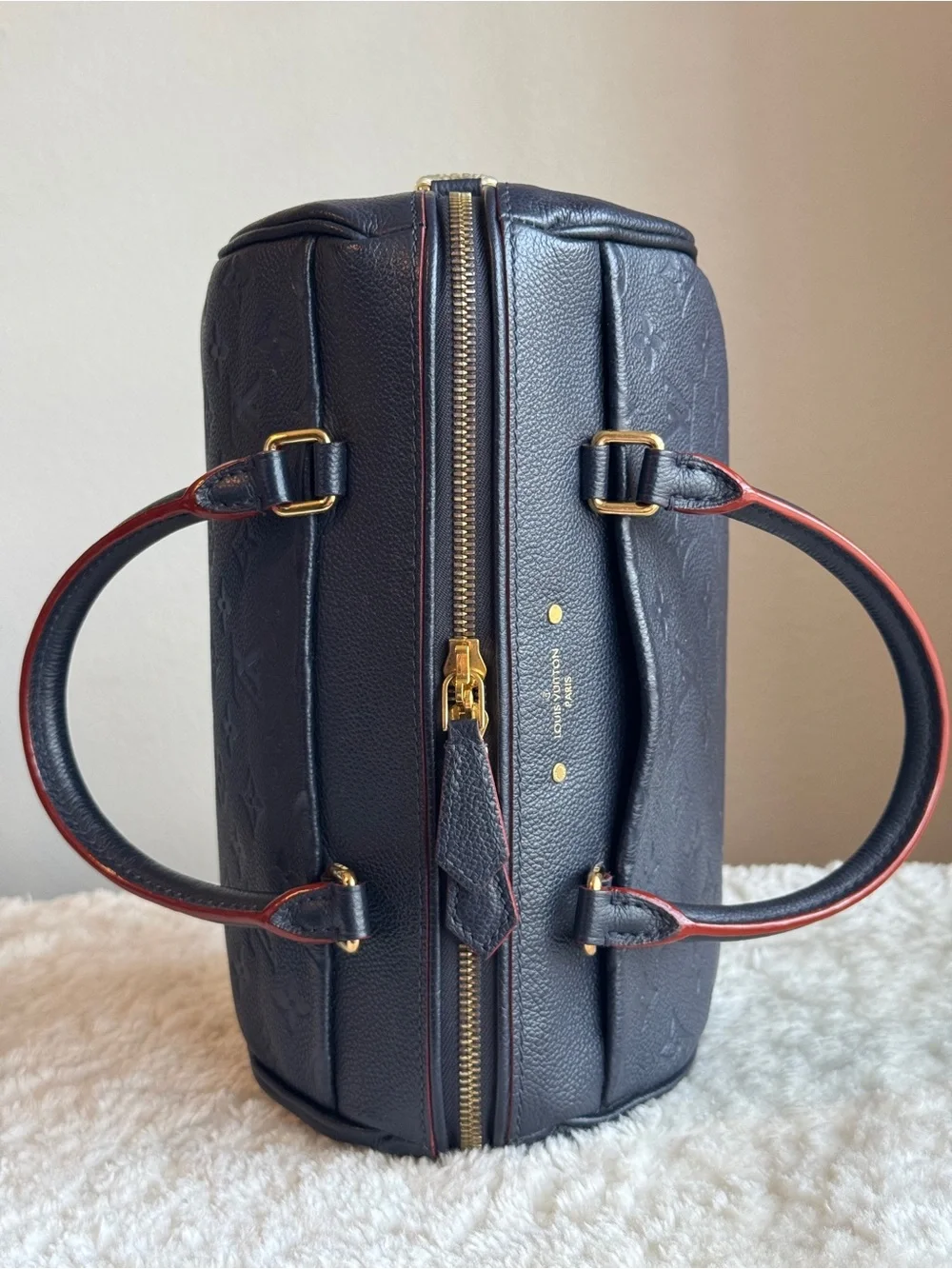 Louis Vuitton Speedy 25 Empreinte Navy Bleu  Crossbody Satchel